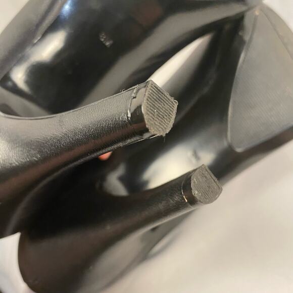 Nine West Black‎ Leather Danee Peep Toe Heel Size 8 - Picture 3 of 7